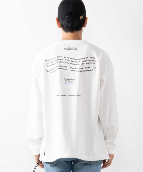 WEGO（ウィゴー）の「WEGO/カラーロゴ刺繍ロンＴ（Tシャツ/カットソー・メンズ・ホワイト/ブラック/パープル・MEDIUM/LARGE）」の12枚目の写真