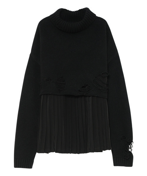 Candy Stripper（キャンディストリッパー）の「ROUGH DAMAGE ニット（ニット/セーター・レディース・ブラック/ブラウン/カーキ・2）」の2枚目の写真