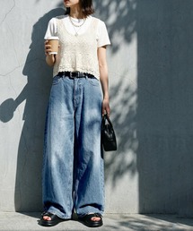 antiqua（アンティカ）の「綿100％ 無地 デニム パンツ（デニムパンツ）」