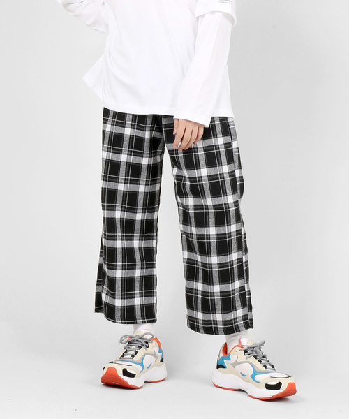 DING（ディング）の「DING/チェック柄イージーパンツ（その他パンツ・レディース・グリーン/ブラック/レッド/ブルー・FREE）」の2枚目の写真