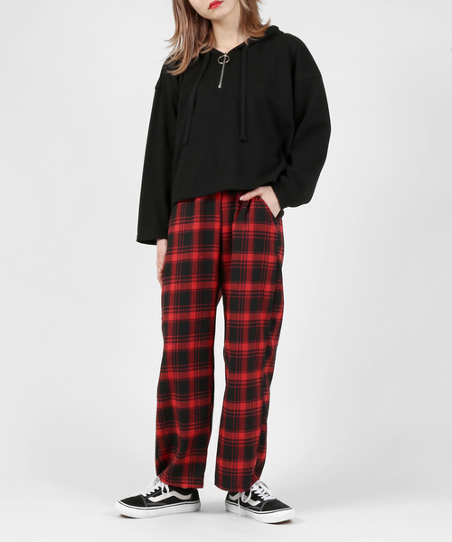 DING（ディング）の「DING/チェック柄イージーパンツ（その他パンツ・レディース・グリーン/ブラック/レッド/ブルー・FREE）」の11枚目の写真