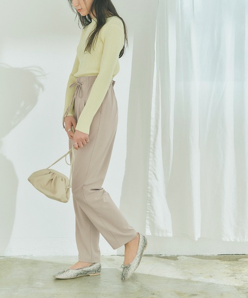 titivate（ティティベイト）の「ﾘﾗｯｸｽﾃｰﾊﾟｰﾄﾞﾊﾟﾝﾂ（その他パンツ・レディース・ブラウン/ブラック/グレイッシュベージュ/グリーン系その他/ブルー/ライトブラウン/ピンク/ラベンダー・L/S/M）」の4枚目の写真