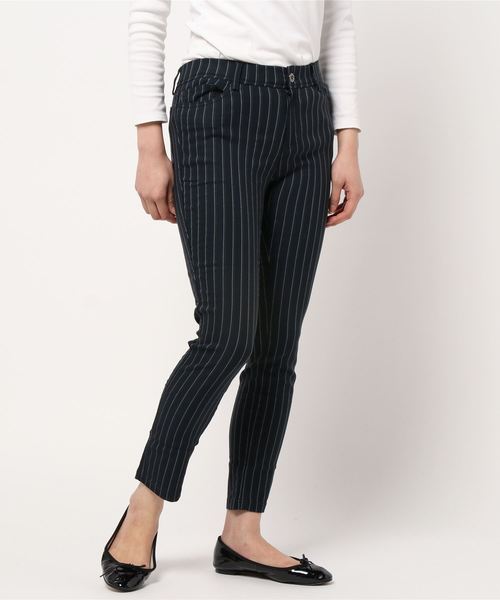BELLUNA PLUS(ベルーナ)の「ストレッチ裏起毛美脚パンツ68丈(その他パンツ・レディース・ネイビー/グリーン/チェック/チャコール・SMALL/MEDIUM/LARGE/X-LARGE)」の1枚目の写真