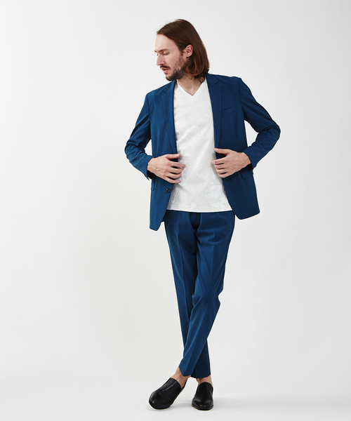 5351 POUR LES HOMMES（ゴーサンゴーイチプールオム）の「【接触冷感】ビッグフラワースムースVネック7分袖（Tシャツ/カットソー・メンズ・ホワイト/ブラック・44/46/48/50）」の9枚目の写真