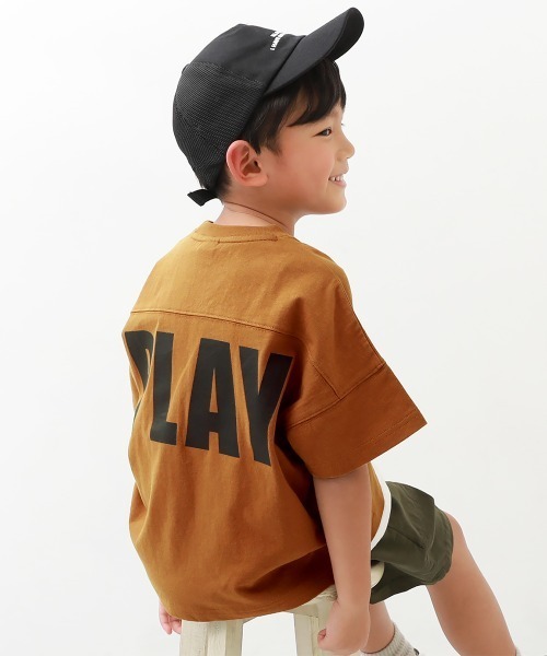 devirock（デビロック）の「バックプリントTシャツ（Tシャツ/カットソー・キッズ・キャメル/モカ/バイオレット/スミクロ/ダークオリーブ/パープル系その他/サックスブルー/ブルー系その他/ベージュ/グリーン系その他・120cm/100cm/140cm/160cm/150cm/110cm/130cm）」の10枚目の写真