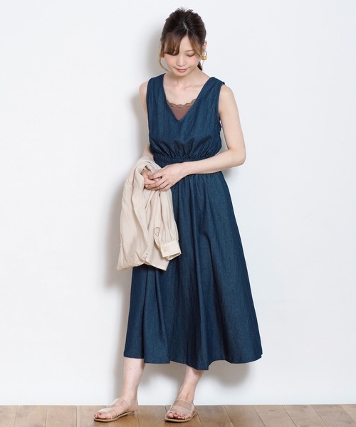 Crisp クリスプ の レースアップデニムワンピース ワンピース Wear