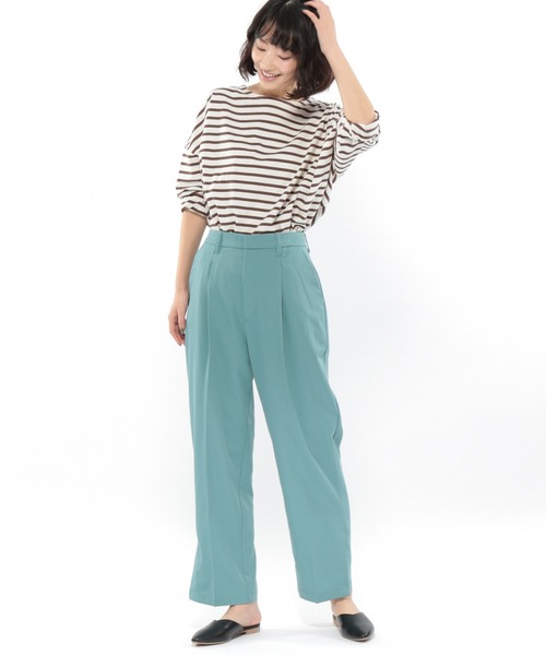 LAKOLE(ラコレ)の「ボーダーバスクTシャツ / LAKOLE(Tシャツ/カットソー・レディース・ベージュ/ネイビー/ブラウン/サックスブルー・SMALL/MEDIUM)」の9枚目の写真