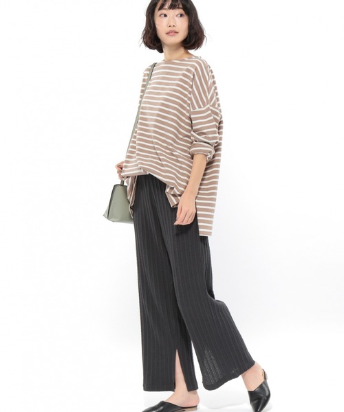 LAKOLE(ラコレ)の「ボーダーバスクTシャツ / LAKOLE(Tシャツ/カットソー・レディース・ベージュ/ネイビー/ブラウン/サックスブルー・SMALL/MEDIUM)」の10枚目の写真