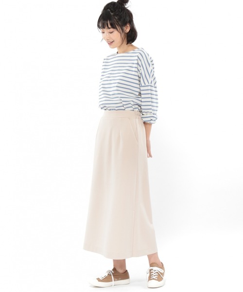 LAKOLE(ラコレ)の「ボーダーバスクTシャツ / LAKOLE(Tシャツ/カットソー・レディース・ベージュ/ネイビー/ブラウン/サックスブルー・SMALL/MEDIUM)」の11枚目の写真