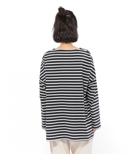 LAKOLE(ラコレ)の「ボーダーバスクTシャツ / LAKOLE(Tシャツ/カットソー・レディース・ベージュ/ネイビー/ブラウン/サックスブルー・SMALL/MEDIUM)」の18枚目の写真