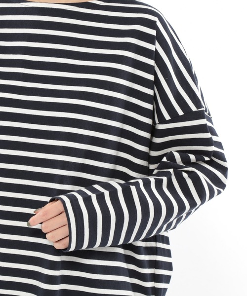 LAKOLE(ラコレ)の「ボーダーバスクTシャツ / LAKOLE(Tシャツ/カットソー・レディース・ベージュ/ネイビー/ブラウン/サックスブルー・SMALL/MEDIUM)」の20枚目の写真