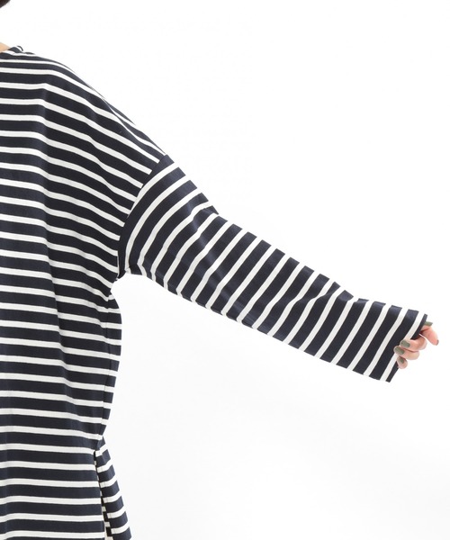 LAKOLE(ラコレ)の「ボーダーバスクTシャツ / LAKOLE(Tシャツ/カットソー・レディース・ベージュ/ネイビー/ブラウン/サックスブルー・SMALL/MEDIUM)」の21枚目の写真