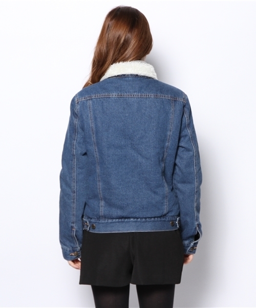 WEGO（ウィゴー）の「WEGO/ボアGジャン（デニムジャケット・レディース・インディゴブルー/ダークインディゴブルー/アイボリー・FREE）」の9枚目の写真