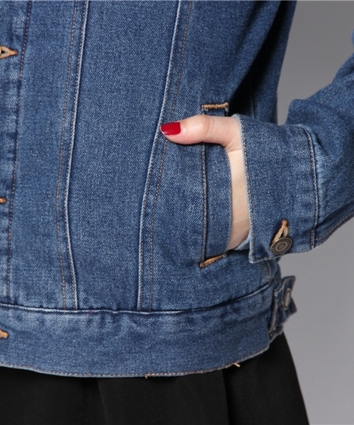 WEGO（ウィゴー）の「WEGO/ボアGジャン（デニムジャケット・レディース・インディゴブルー/ダークインディゴブルー/アイボリー・FREE）」の13枚目の写真