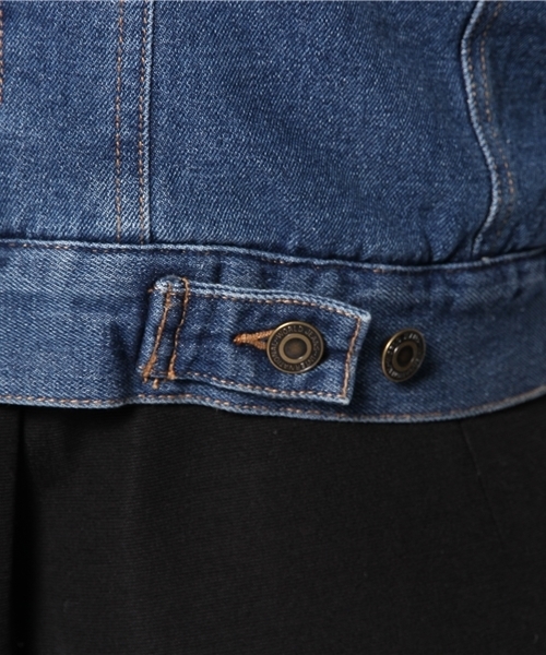 WEGO（ウィゴー）の「WEGO/ボアGジャン（デニムジャケット・レディース・インディゴブルー/ダークインディゴブルー/アイボリー・FREE）」の4枚目の写真