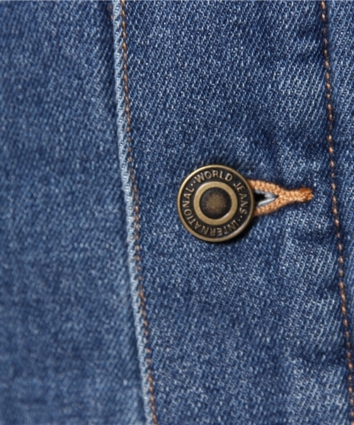 WEGO（ウィゴー）の「WEGO/ボアGジャン（デニムジャケット・レディース・インディゴブルー/ダークインディゴブルー/アイボリー・FREE）」の6枚目の写真