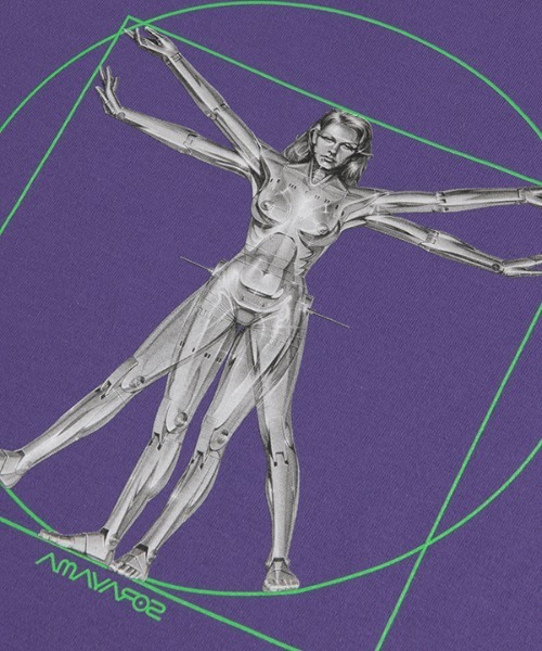 Sync.（スィンク）の「Sync.【HAJIME SORAYAMA】LONG SLEEVE TEE "CANON OF PROPORTIONS"（Tシャツ/カットソー・メンズ・ホワイト/パープル/ブラック・X-LARGE/MEDIUM/LARGE/SMALL）」の10枚目の写真