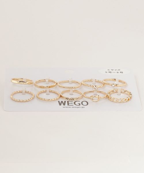 WEGO（ウィゴー）の「WEGO/【10点セット】セットリング（リング・レディース・シルバー/ゴールド・SMALL/MEDIUM）」の2枚目の写真