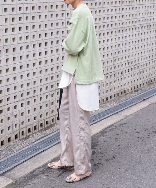 Marient（マリエント）の「ヴィンテージサテンラインパンツ（その他パンツ・レディース・ピンク/ブルー/ライトグリーン/アイボリー・FREE）」の2枚目の写真
