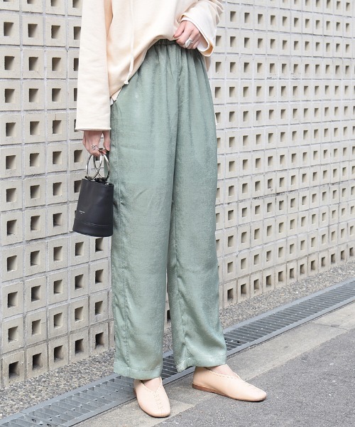 Marient（マリエント）の「ヴィンテージサテンラインパンツ（その他パンツ・レディース・ピンク/ブルー/ライトグリーン/アイボリー・FREE）」の6枚目の写真