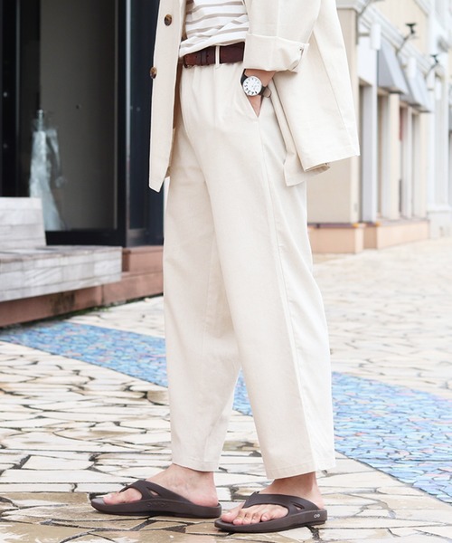 PairPair（ペアペア）の「リネンワイドアンクルパンツ(セットアップ)（その他パンツ・メンズ・アイボリー/ブルーグレー・FREE）」の9枚目の写真