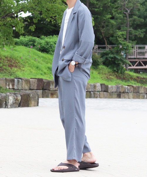 PairPair（ペアペア）の「リネンワイドアンクルパンツ(セットアップ)（その他パンツ・メンズ・アイボリー/ブルーグレー・FREE）」の13枚目の写真