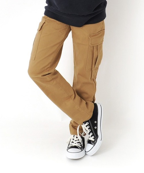 GLAZOS（グラソス）の「[スリム]ストレッチツイル・カーゴパンツ（カーゴパンツ・キッズ・ブラック/ベージュ/カーキ・130cm/140cm/150cm/160cm）」の2枚目の写真