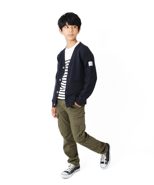 GLAZOS（グラソス）の「[スリム]ストレッチツイル・カーゴパンツ（カーゴパンツ・キッズ・ブラック/ベージュ/カーキ・130cm/140cm/150cm/160cm）」の6枚目の写真