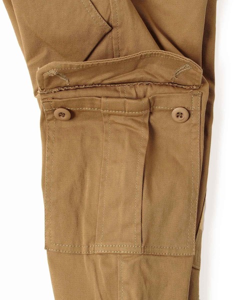 GLAZOS（グラソス）の「[スリム]ストレッチツイル・カーゴパンツ（カーゴパンツ・キッズ・ブラック/ベージュ/カーキ・130cm/140cm/150cm/160cm）」の13枚目の写真