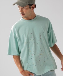 ダメージペイントハーフスリーブTシャツ