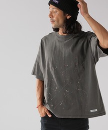 ダメージペイントハーフスリーブTシャツ