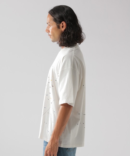 BAYFLOW（ベイフロー）の「ダメージペイントハーフスリーブTシャツ（Tシャツ/カットソー・メンズ・ホワイト/グリーン/チャコール・SMALL/MEDIUM/LARGE）」の12枚目の写真