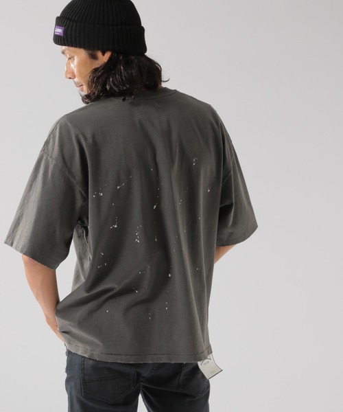 BAYFLOW（ベイフロー）の「ダメージペイントハーフスリーブTシャツ（Tシャツ/カットソー・メンズ・ホワイト/グリーン/チャコール・SMALL/MEDIUM/LARGE）」の7枚目の写真