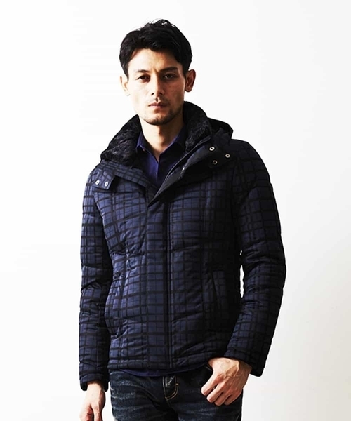 MICHEL KLEIN HOMME   （ミッシェルクランオム）の「ダウンブルゾン（MOET）（ダウンジャケット/コート・メンズ・ネイビー/ボルドー・MEDIUM/LARGE/X-LARGE）」の6枚目の写真