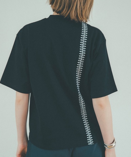 STUDIOUS - 値下げ！CLANE  ブラック・ラインカットソー CLANE/クラネ】CRUSH DESIGN OVER TEE/クラッシュデザイン
