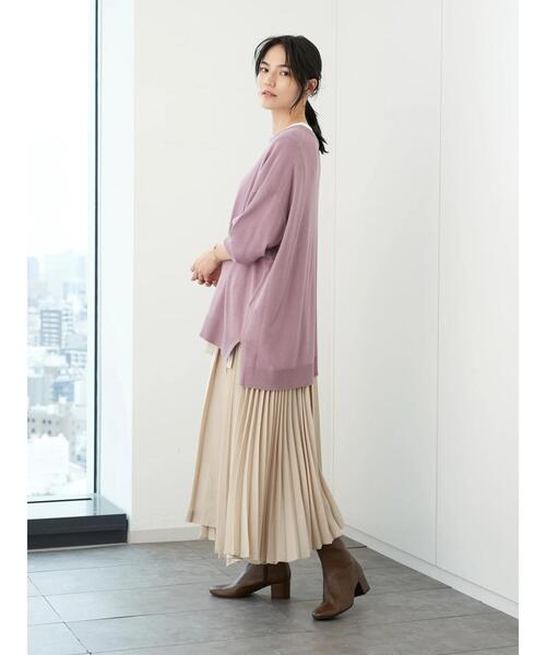 AMERICAN HOLIC(アメリカンホリック)の「クルーネック裾スリットニットプルオーバー *●(ニット/セーター・レディース・ライトグリーン/ブラウン/パープル/ベージュ/ブラック/アイボリー・M/L)」の12枚目の写真