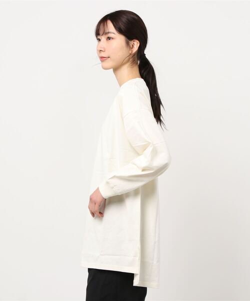 WEGO（ウィゴー）の「WEGO/サイドスリットロングスリーブTシャツ（Tシャツ/カットソー・レディース・ホワイト/アイボリー・FREE）」の3枚目の写真