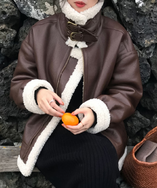 セール】ボアブルゾンジャケット（ムートンコート）｜Girly Doll