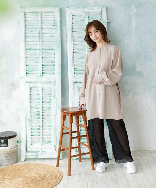 Mysa&Liina（ミーサリーナ）の「シフォンセミフレアシアーパンツ（その他パンツ・レディース・ブラック/ブラウン/ピンク・M）」の15枚目の写真