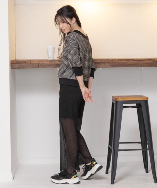 Mysa&Liina（ミーサリーナ）の「シフォンセミフレアシアーパンツ（その他パンツ・レディース・ブラック/ブラウン/ピンク・M）」の22枚目の写真