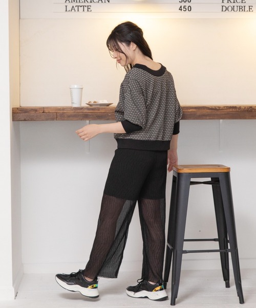 Mysa&Liina（ミーサリーナ）の「シフォンセミフレアシアーパンツ（その他パンツ・レディース・ブラック/ブラウン/ピンク・M）」の6枚目の写真