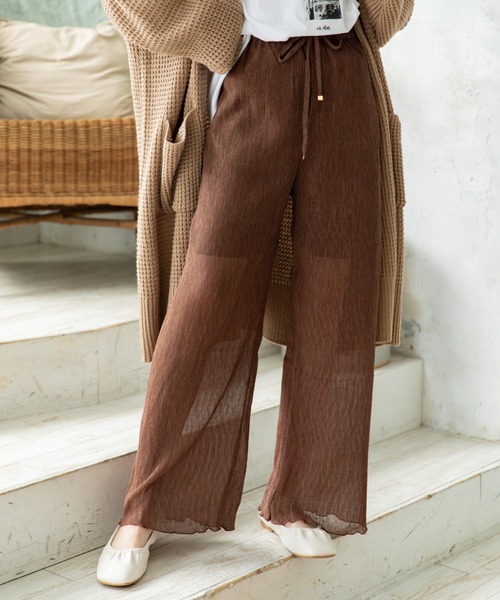 Mysa&Liina（ミーサリーナ）の「シフォンセミフレアシアーパンツ（その他パンツ・レディース・ブラック/ブラウン/ピンク・M）」の11枚目の写真