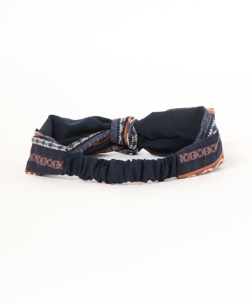 チチカカ(チチカカ)の「キカストライプリボンヘアバンド(ヘアバンド・レディース・ベージュ/ネイビー/オフホワイト・FREE)」の4枚目の写真