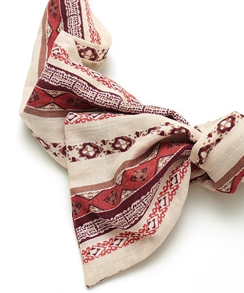 チチカカ(チチカカ)の「キカストライプリボンヘアバンド(ヘアバンド・レディース・ベージュ/ネイビー/オフホワイト・FREE)」の10枚目の写真