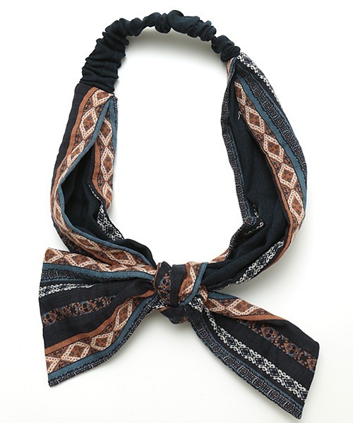 チチカカ(チチカカ)の「キカストライプリボンヘアバンド(ヘアバンド・レディース・ベージュ/ネイビー/オフホワイト・FREE)」の14枚目の写真