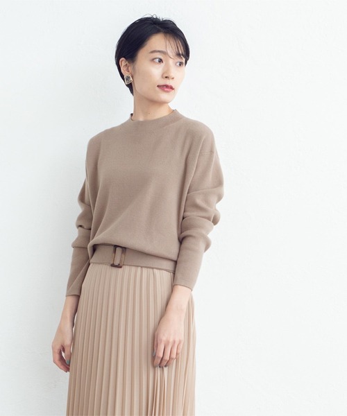 miette(ミエット)の「ニットドッキングプリーツワンピース(ワンピース・レディース・ブラック/ベージュ・FREE)」の3枚目の写真