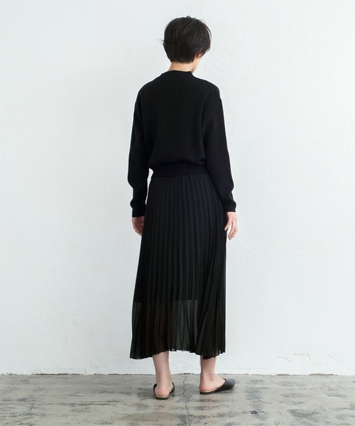 美品✨ドゥロワー 14Gコットンニット　ドッキング　プリーツワンピース Drawer（ドゥロワー14Gコットンニットxプリーツワンピース 美品