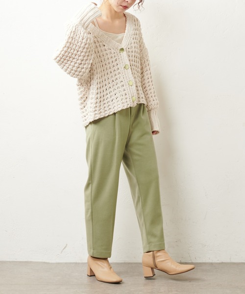 natural couture（ナチュラルクチュール）の「バスケット柄レトロざっくりカーディガン（カーディガン/ボレロ・レディース・アイボリー/ライトグレー/イエロー・FREE）」の10枚目の写真