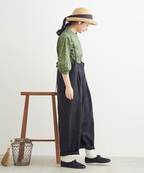 chambre de charme（シャンブルドゥシャーム）の「cdc ドビー コクリコプリント　はんぱ袖ブラウス（シャツ/ブラウス・レディース・ネイビー/カーキ・FREE）」の14枚目の写真