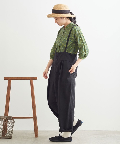 chambre de charme（シャンブルドゥシャーム）の「cdc ドビー コクリコプリント　はんぱ袖ブラウス（シャツ/ブラウス・レディース・ネイビー/カーキ・FREE）」の19枚目の写真